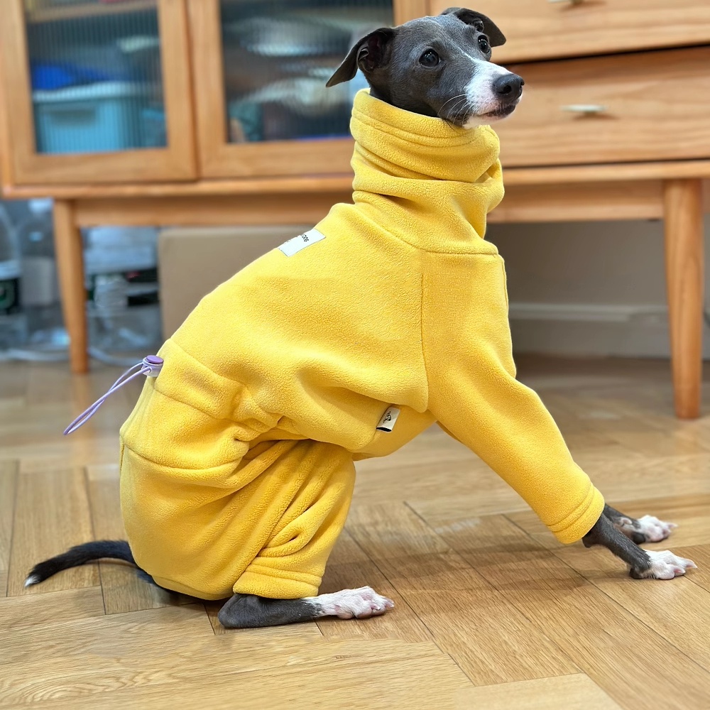 Dog Life Jacket - Warm Yellow Fleece Sweater for Italy