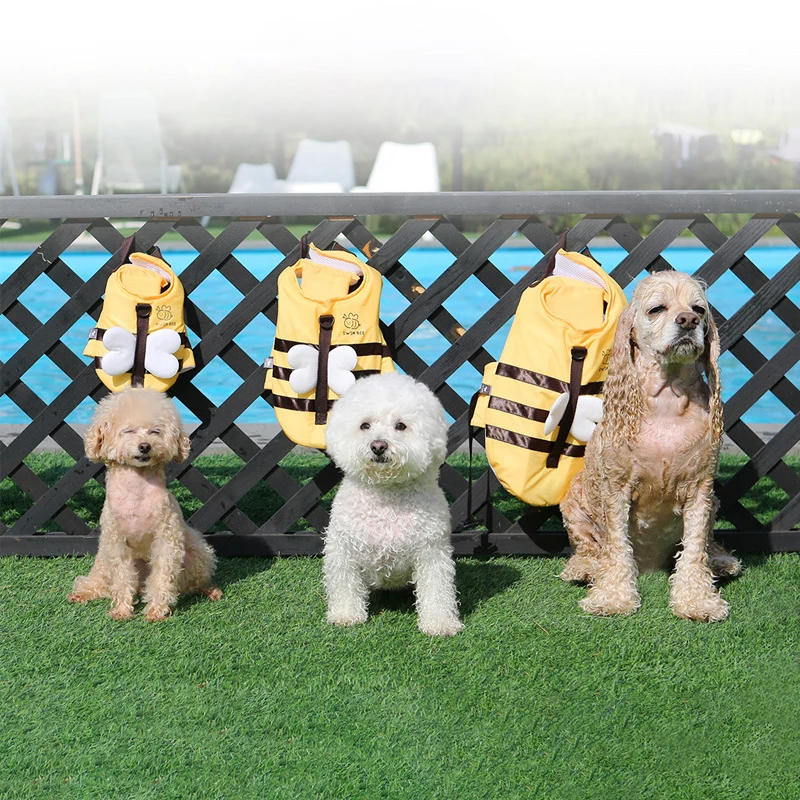 Summer Little Bee Dog Swimsuit - Dog Life Jacket ulasan dan harga